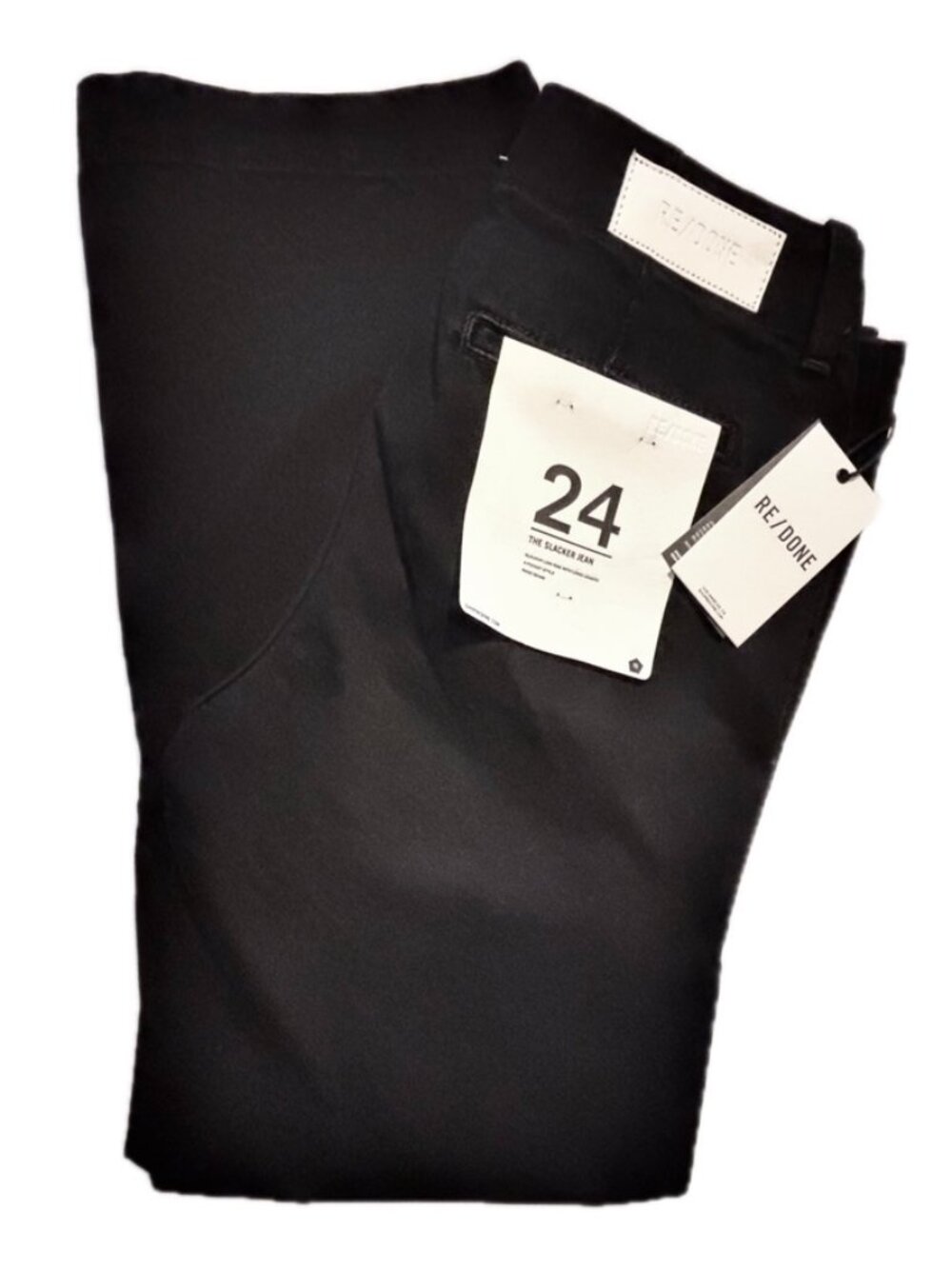 RE/DONE The Slacker Jean Slouchy Low Rise Black Stone Denim Trouser Women 28 NEW